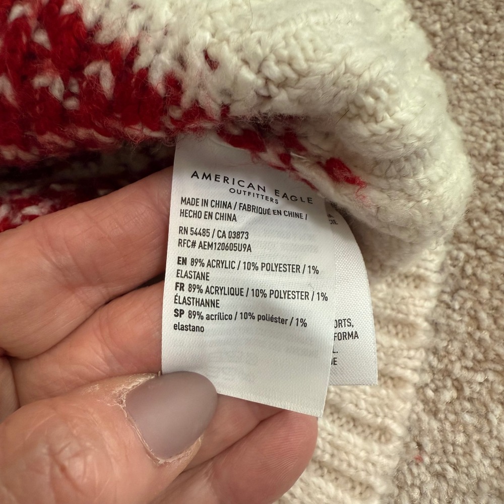 American Eagle Patchwork Fair Isle Snowflake Mock… - image 6